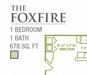 The Foxfire, 1-BR Garden