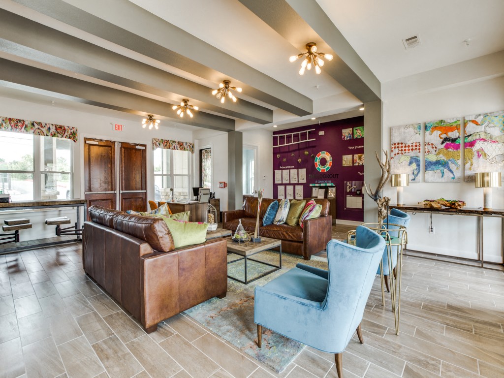 Relaxing Resident Lounge at CLEAR Property Management , The Lookout at Comanche Hill, Texas