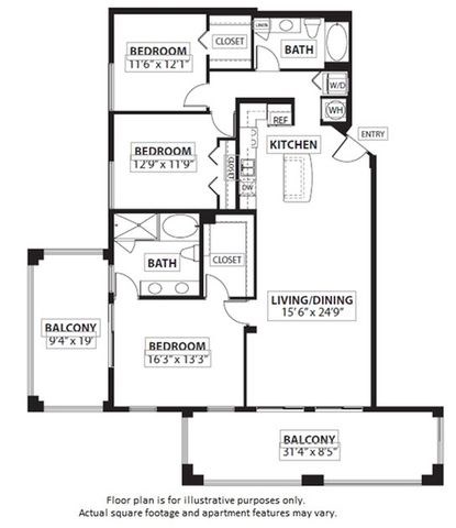 Floorplan at Windsor at Doral,4401 NW 87th Avenue, Miami,FL 33178