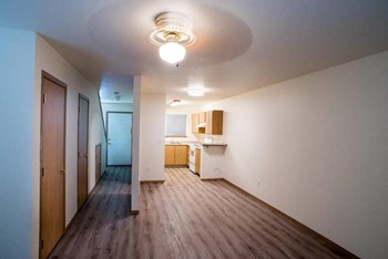 Kitchen And Hallway at Lorence Court Apartments, Portland, OR, 97216