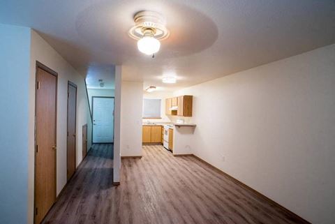 Kitchen And Hallway at Lorence Court Apartments, Portland, OR, 97216