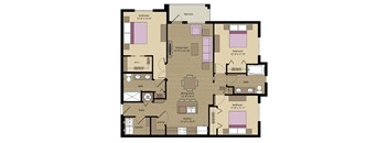 3 bed 2 bath Buckingham Floorplan at Orchid Run Apartments, Naples