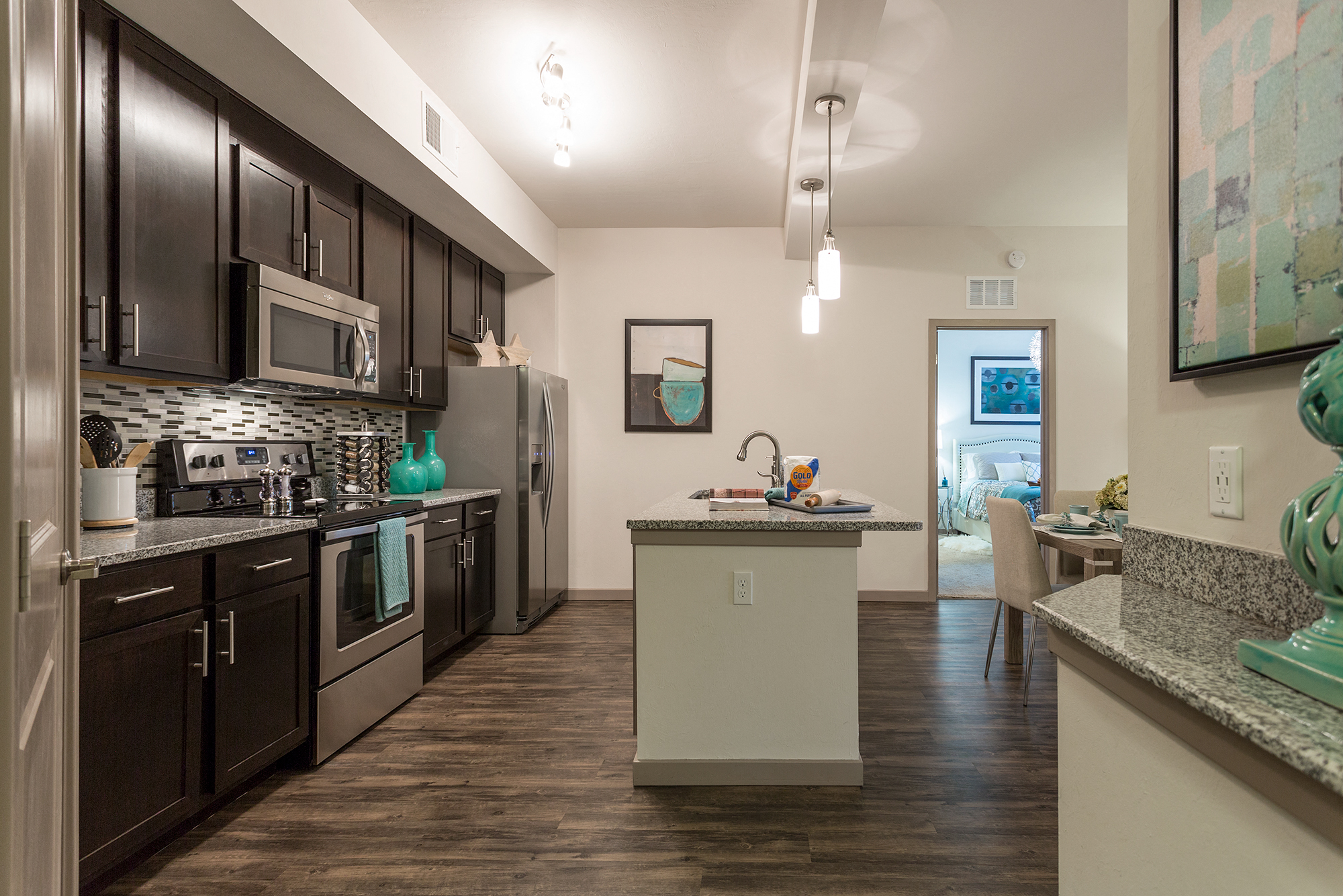 Kitchen cabinets at Orchid Run Apartments, Naples