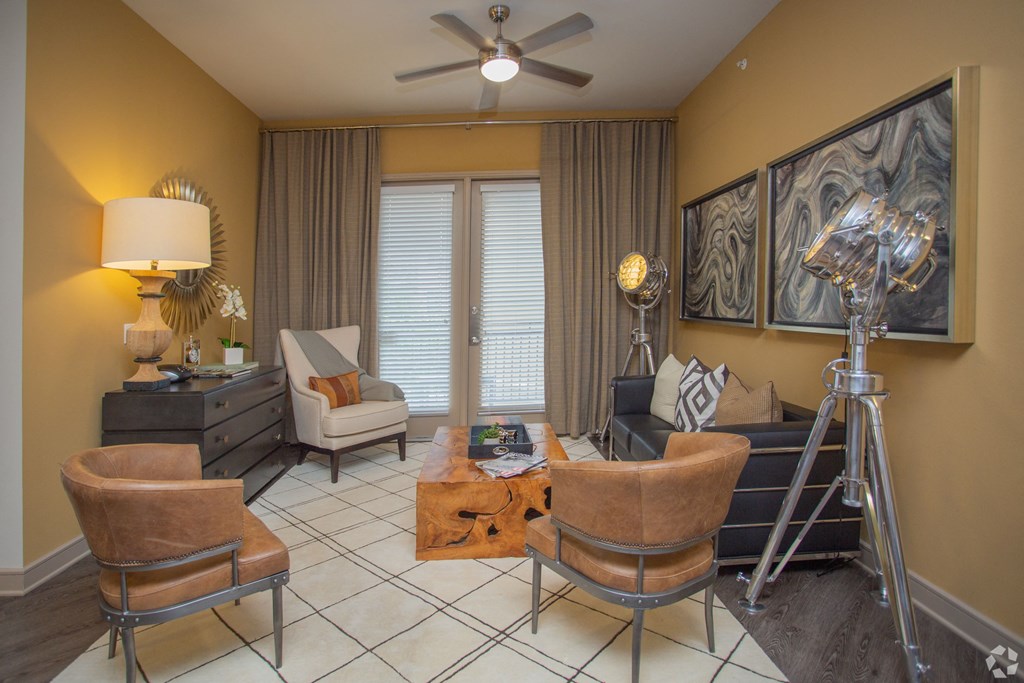 Inside model with furnished living room