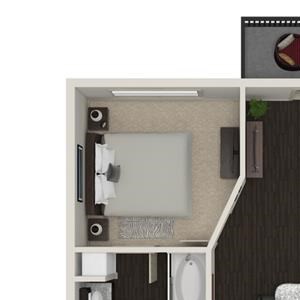 1 Bed 1 Bath 758 -to 960 SQ.FT. floor plan