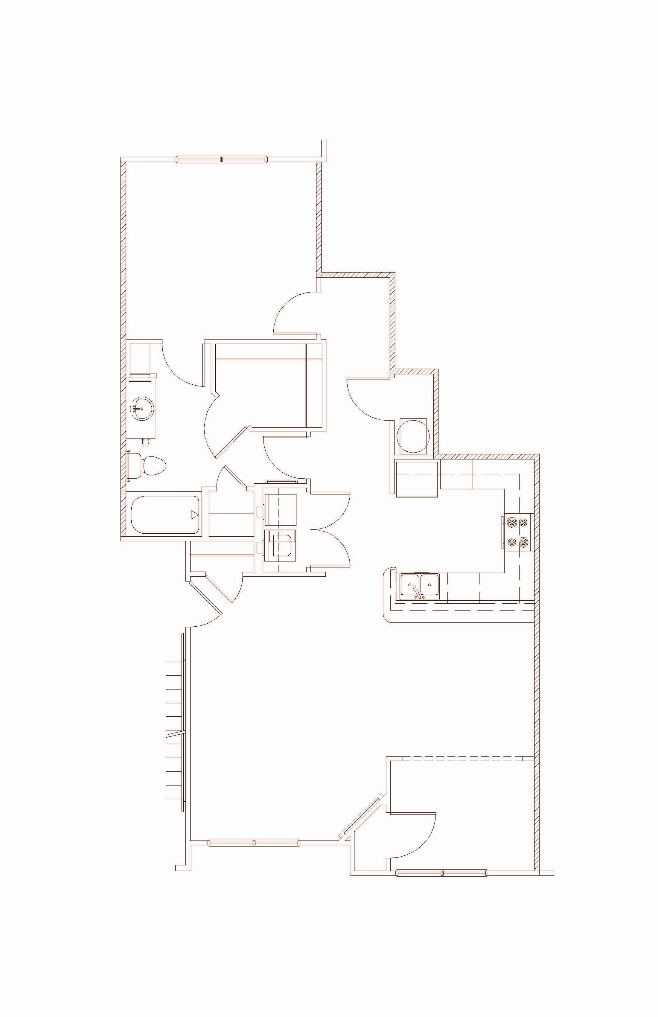 One Bedroom Floor Plan 1