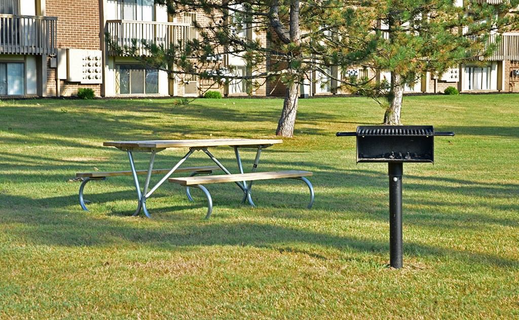 Grill And Picnic Table at Perry Place, Michigan