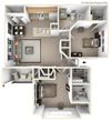 2 bedroom 2 bath apartment floor plan