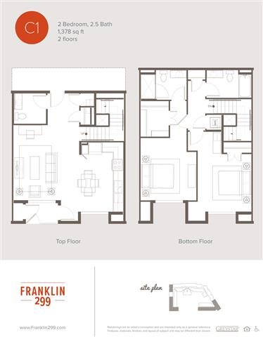 Two Bedroom | Two and One Half Bath