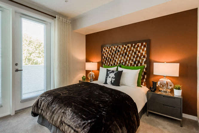Bedroom with door to outside