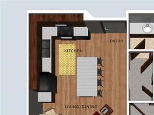 Bedford II one bedroom one bathroom floor plan at The Flats at 84