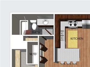 Chatham two bedroom two bathroom floor plan at The Flats at 84