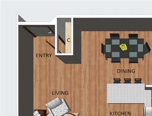 Kendal one bedroom one bathroom floor plan at The Flats at 84