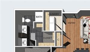 Leads I two bedroom two bathroom floor plan at The Flats at 84