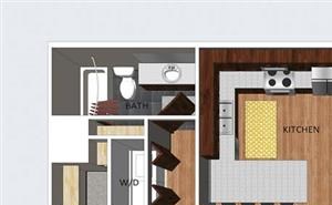 Manchester two bedroom two bathroom floor plan at The Flats at 84
