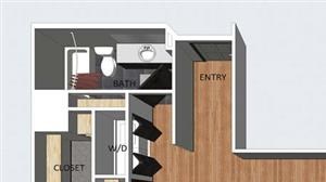 Notting Hill two bedroom two bathroom floor plan at The Flats at 84