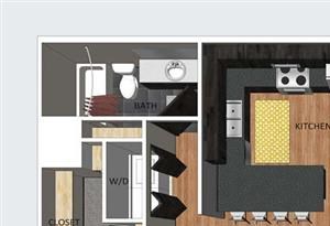 York two bedroom two bathroom floor plan at The Flats at 84