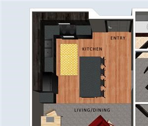 Seymour one bedroom one bathroom floor plan at Villas of Omaha at Butler Ridge