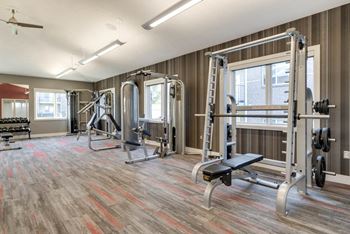 Large fitness center with strength equipment at Highland View