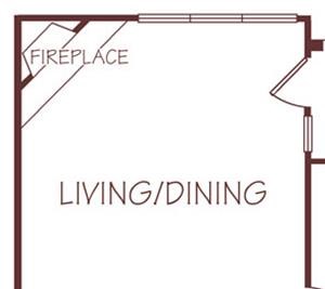 Lombardy Lombardy one bedroom one bathroom floorplan at Ridge Pointe villas