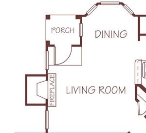 Venice Venice two bedroom two bathroom floorplan at Ridge Pointe Villas