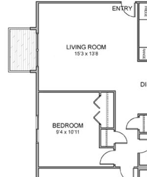 Woodstock two bedroom two bathroom floor plan at Moore Place