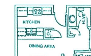 Maple two bedroom two bathroom floorplan at Packard House