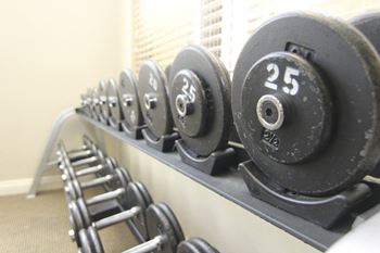 Free weights available to help you reach your fitness goals