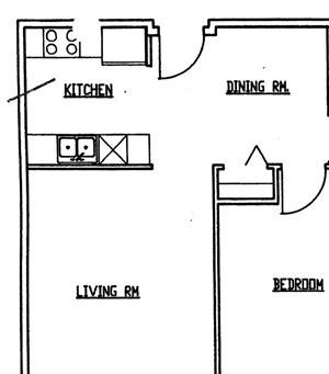 Birch one bedroom one bathroom floor plan at Wyndham Heights Apartments