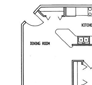Cotton one bedroom one bathroom floor plan at Wyndham Heights Apartments
