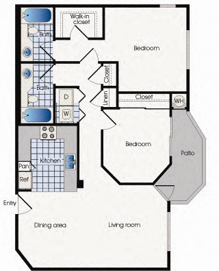 Floor plan B2 at 909 West Floor plan B2, at 909 West Apartment Homes, Arizona, 85283