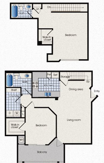 Floor plan B3 at 909 West Floor plan B3 at 909 West, two bedrooms, Tempe, AZ, 85283