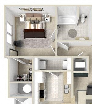 One Bedroom One Bath Floor plan One Bedroom Floor plan