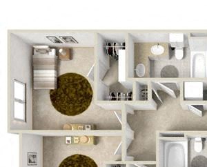 Three Bedroom Two Bath Floor Plan apartments mobile al