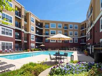 Poolside Dining Tables at The Point At Westside, Atlanta, GA, 30318