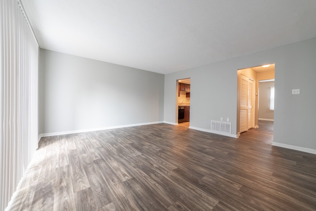 Wood style floor in bedroom at Barrington Estates Apartments, Indianapolis, IN