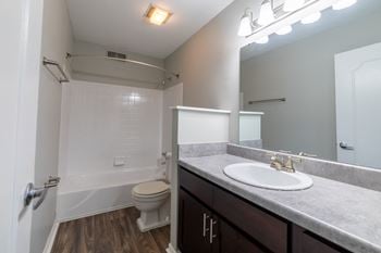 Upscale bathroom at Barrington Estates, 8717 Old Town W Dr, Indianapolis