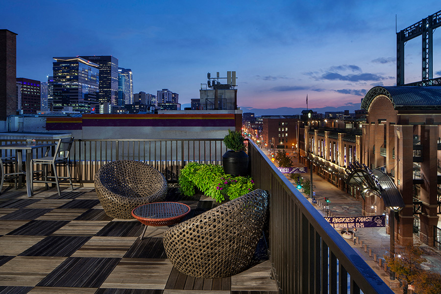 The Battery on Blake Street rooftop near Coors Field, CO