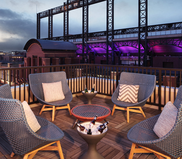 The Battery on Blake Street rooftop deck - Coors Field Apartments and Penthouses for Rent