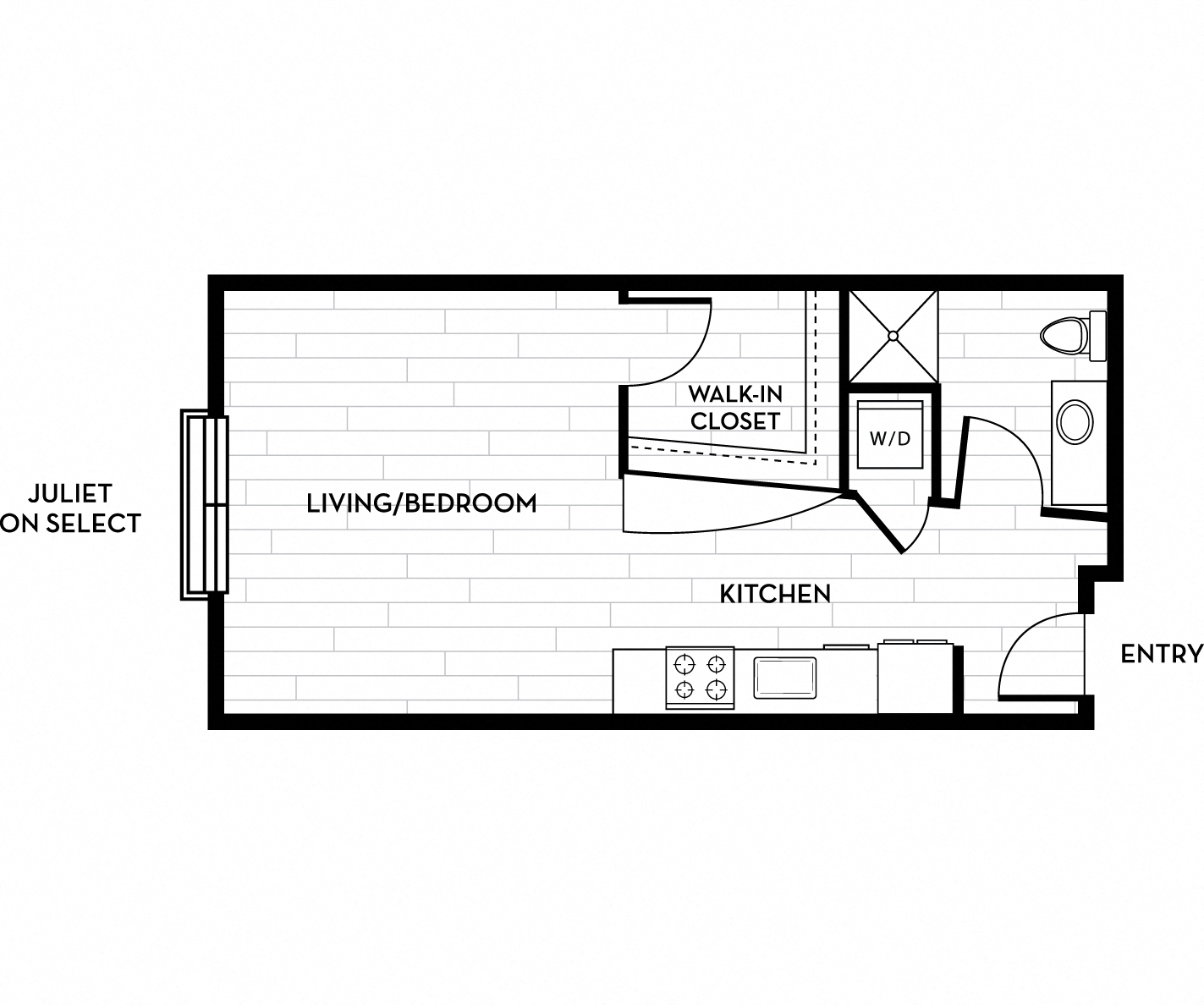 Battery on Blake Street - Celadon floor plan 451 Sq Ft - Denver, CO