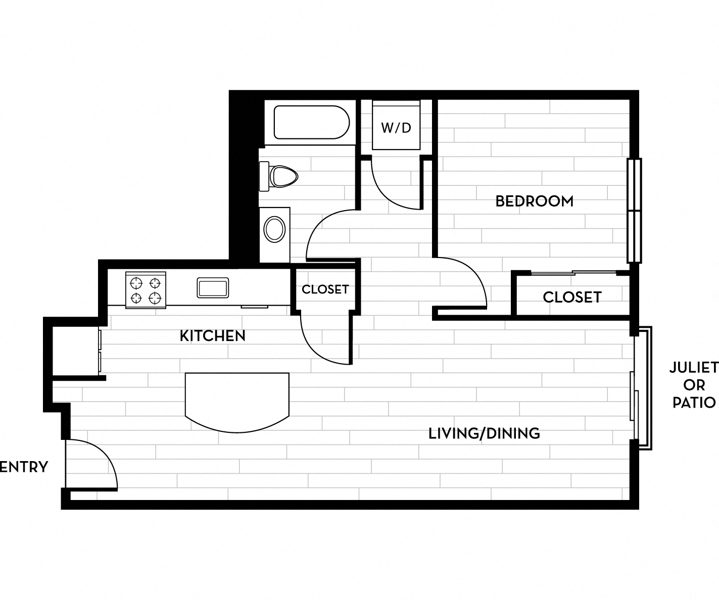 Battery on Blake Street - Sage Floor Plan 698 Sq Ft - Denver, CO