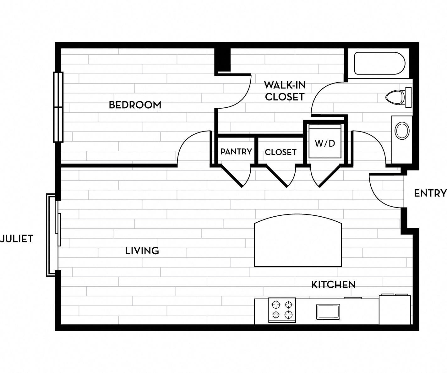 Battery on Blake Street - Jade Floor Plan 756 Sq Ft - Denver, CO
