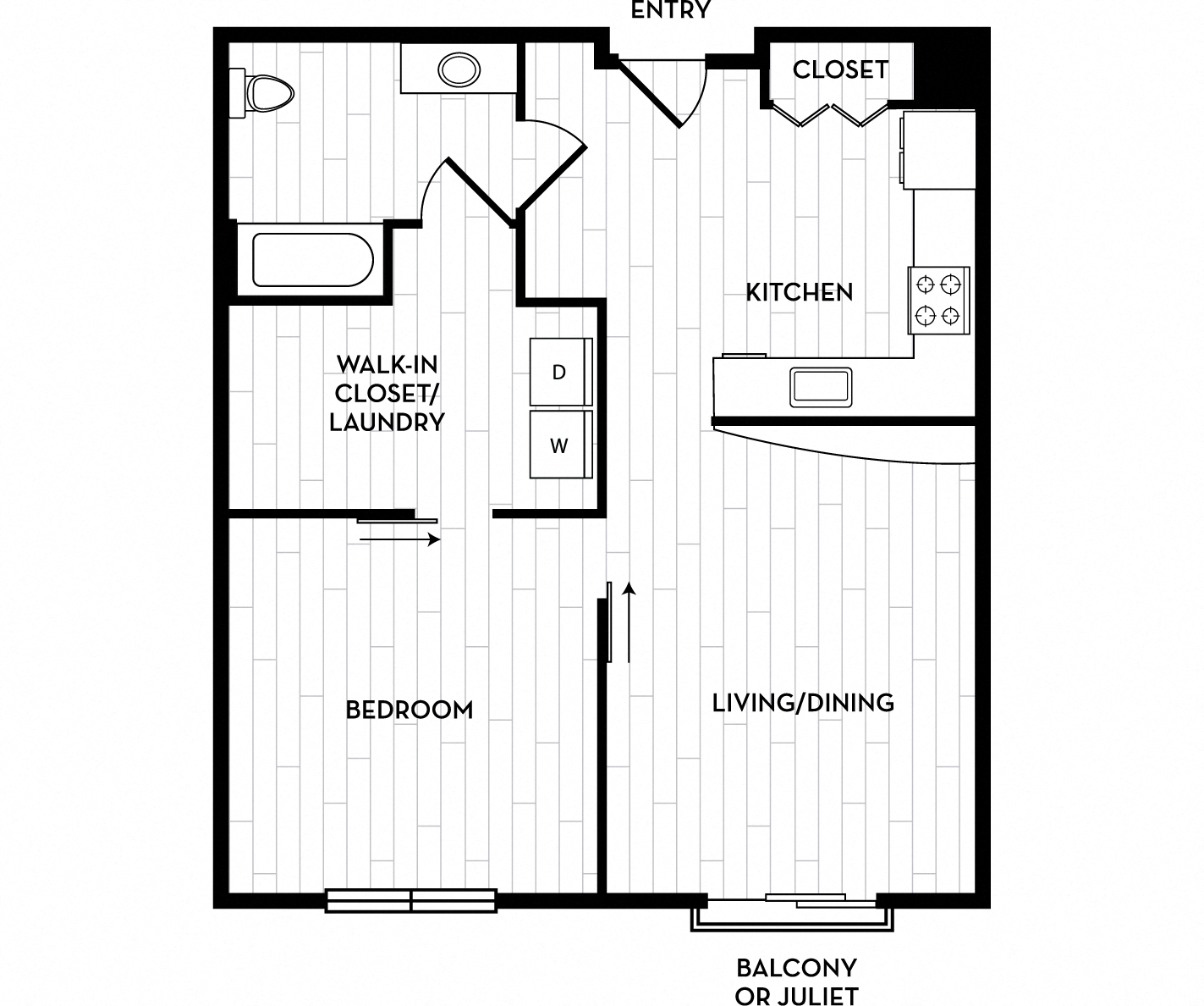 Battery on Blake Street - Olive Floor Plan 772 Sq Ft - Denver, CO