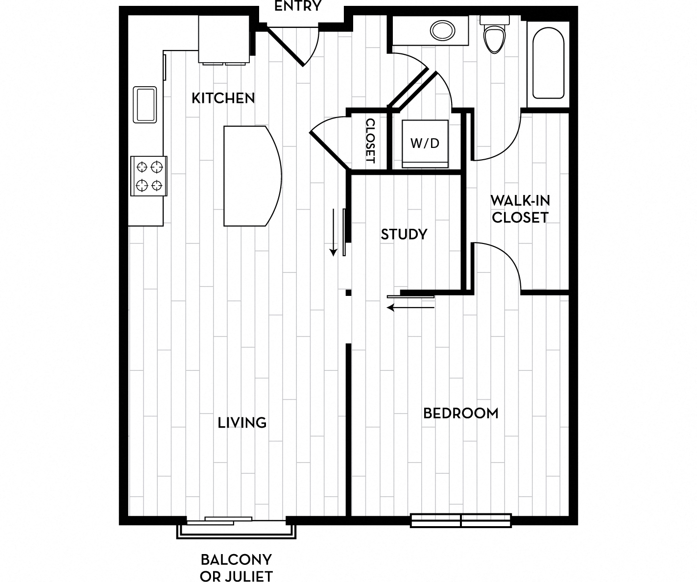 Battery on Blake Street - Prasine Floor Plan 773 Sq Ft - Denver, CO