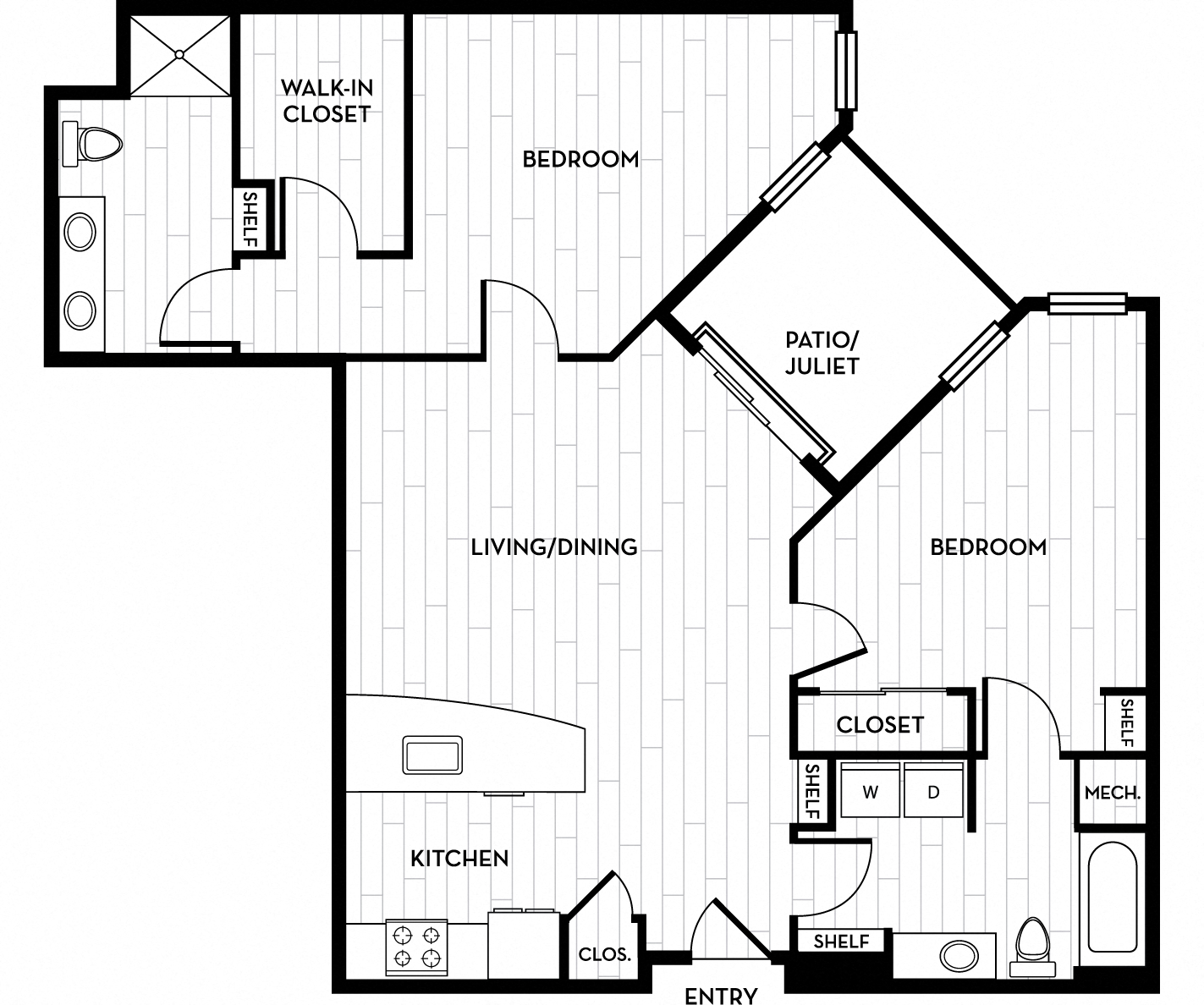 Battery on Blake Street - Pine I Floor Plan 1146 Sq Ft - Denver, CO