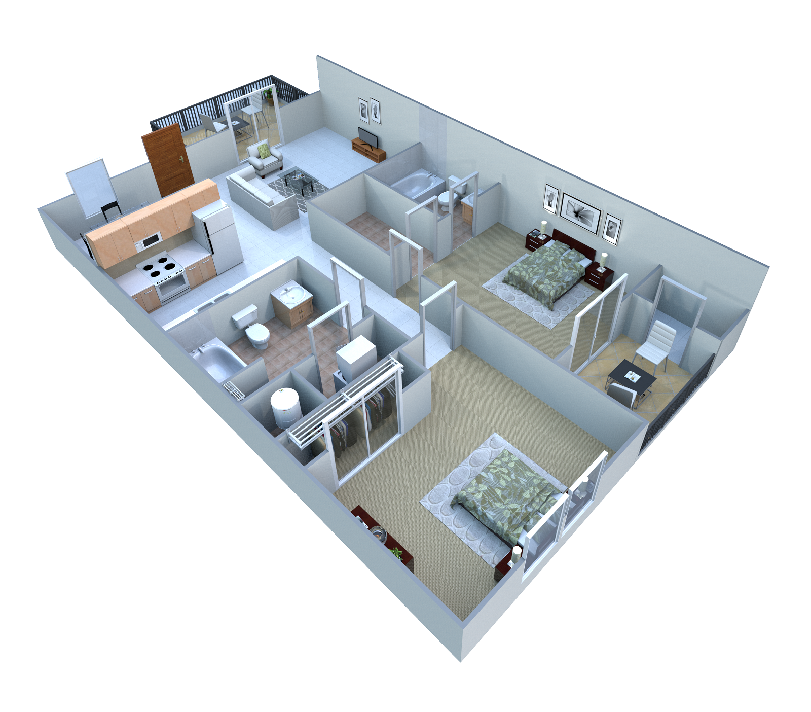 2 Bedroom Floor Plan 2