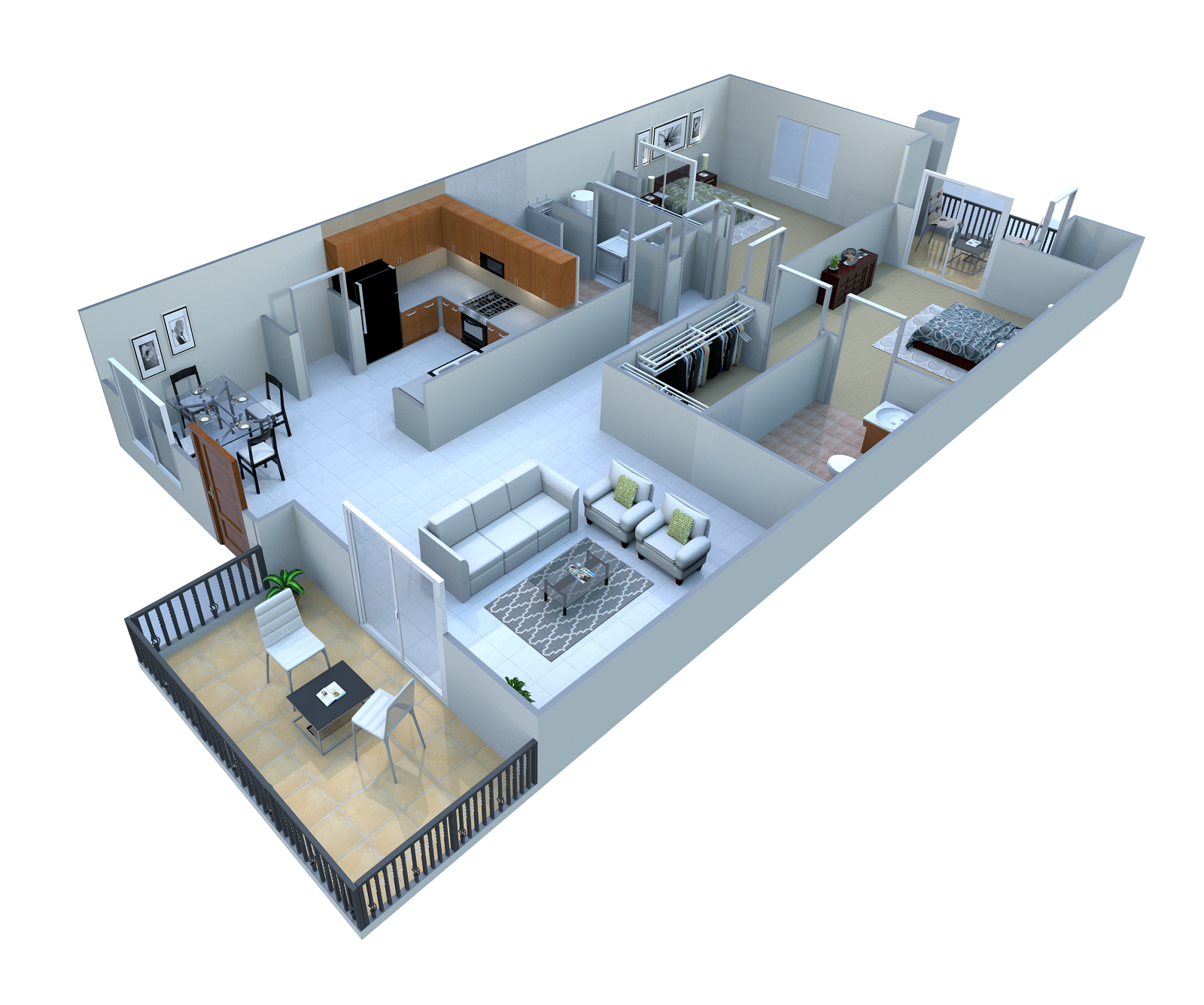 2 Bed. Flat Floor Plan 1