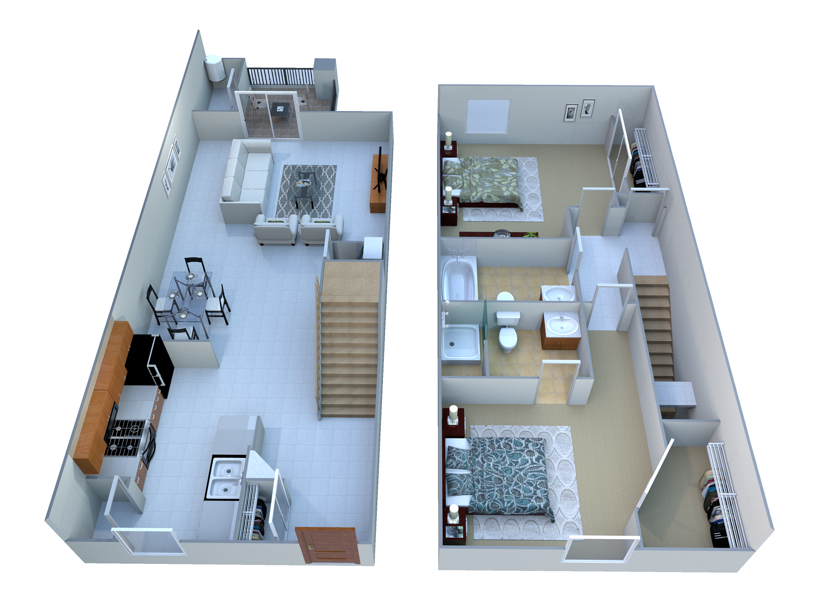 2 Bed. TH Floor Plan 2