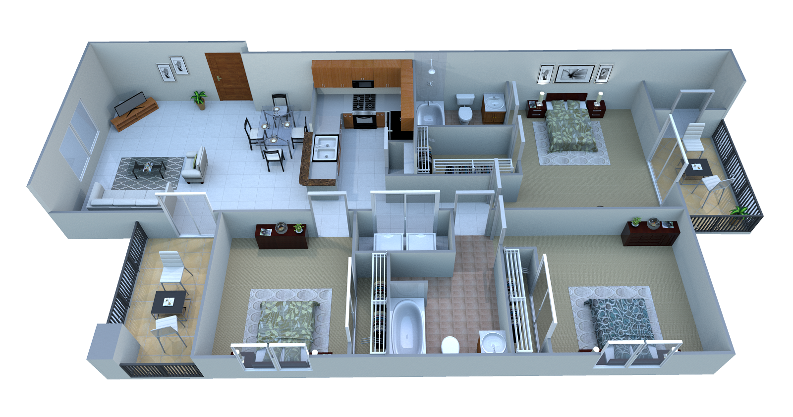 3 Bed. A Floor Plan 3