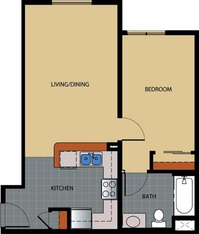 1 Bedroom Floor Plan 1